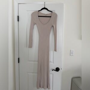 Abercrombie & Fitch Cream Long Sleeve Dress